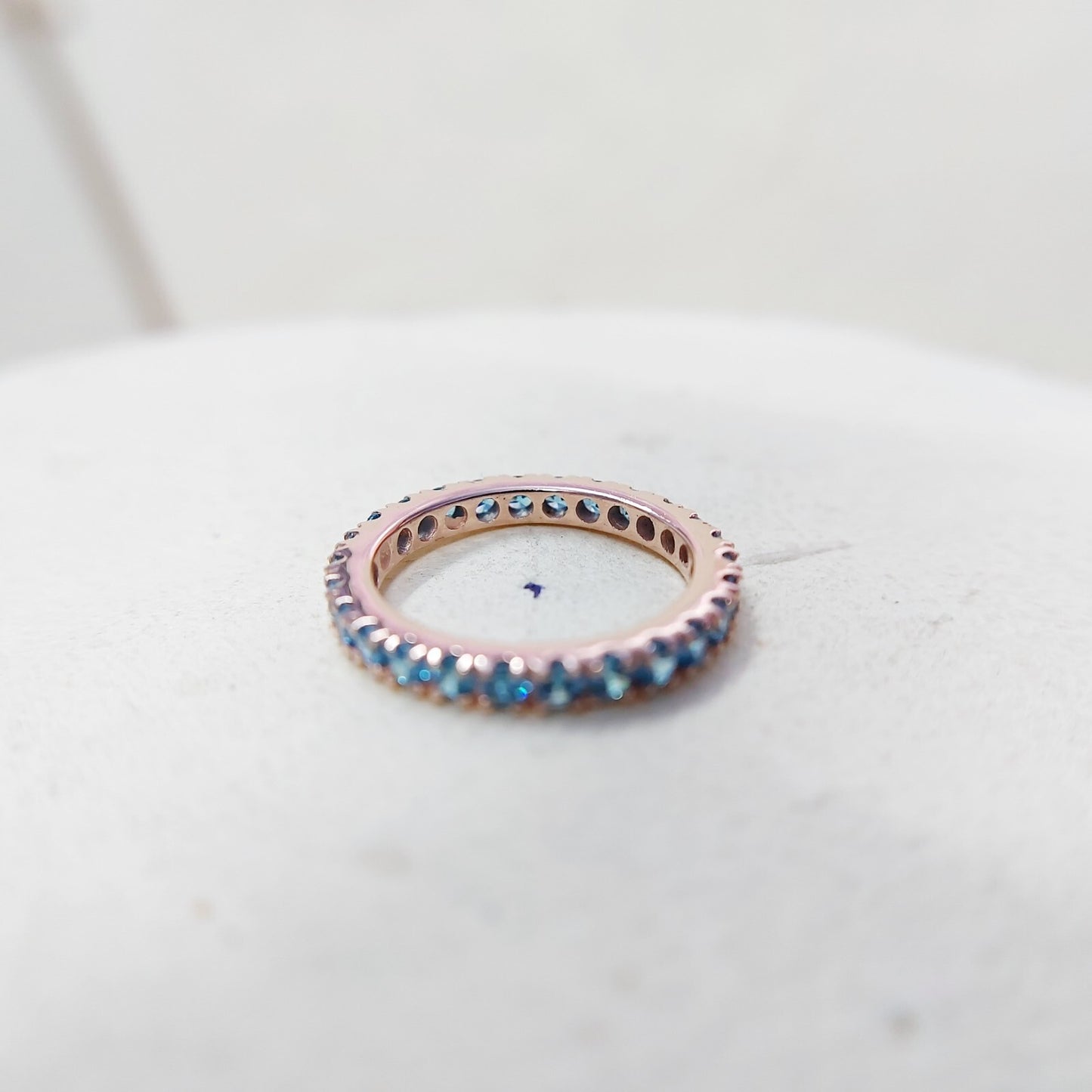 Eternity Topaz Band London Blue Topaz Gemstone Wedding Band Silver Ring Us5~15