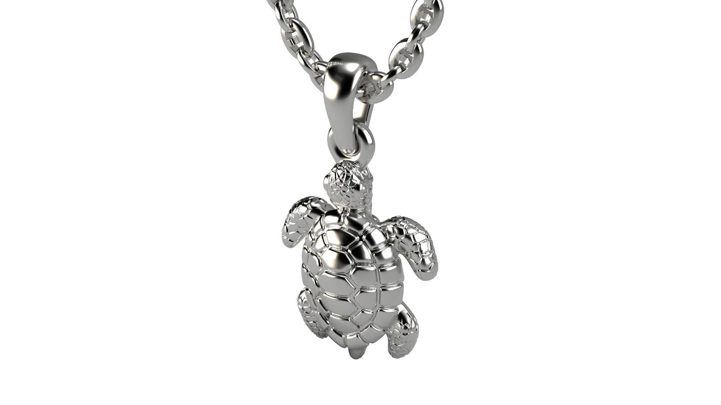 Men’s Turtle Tortoise Pendant Necklace Silver Sea Life Charm Jewelry For Women
