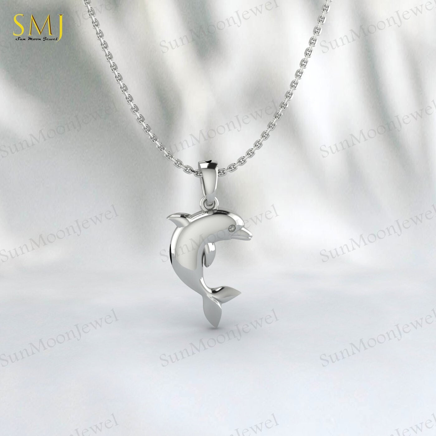 925 Sterling Silver Dolphin Necklace Dolphin Charm Pendant Ocean Animal Dolphin