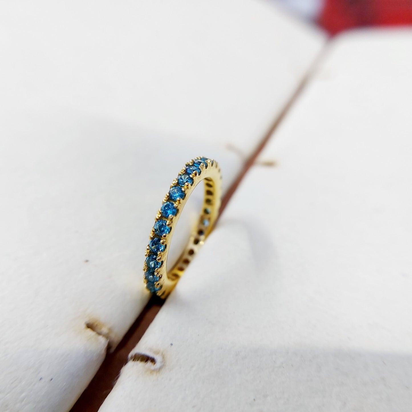 Natural Blue Topaz Ring Gemstone Wedding Eternity Band 925 Silver Jewelry Us5~15