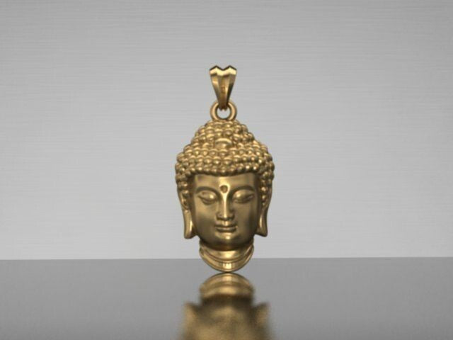 Buddha Head Brass Pendant Lucky Buddha Charm Religious Necklace For Men Family