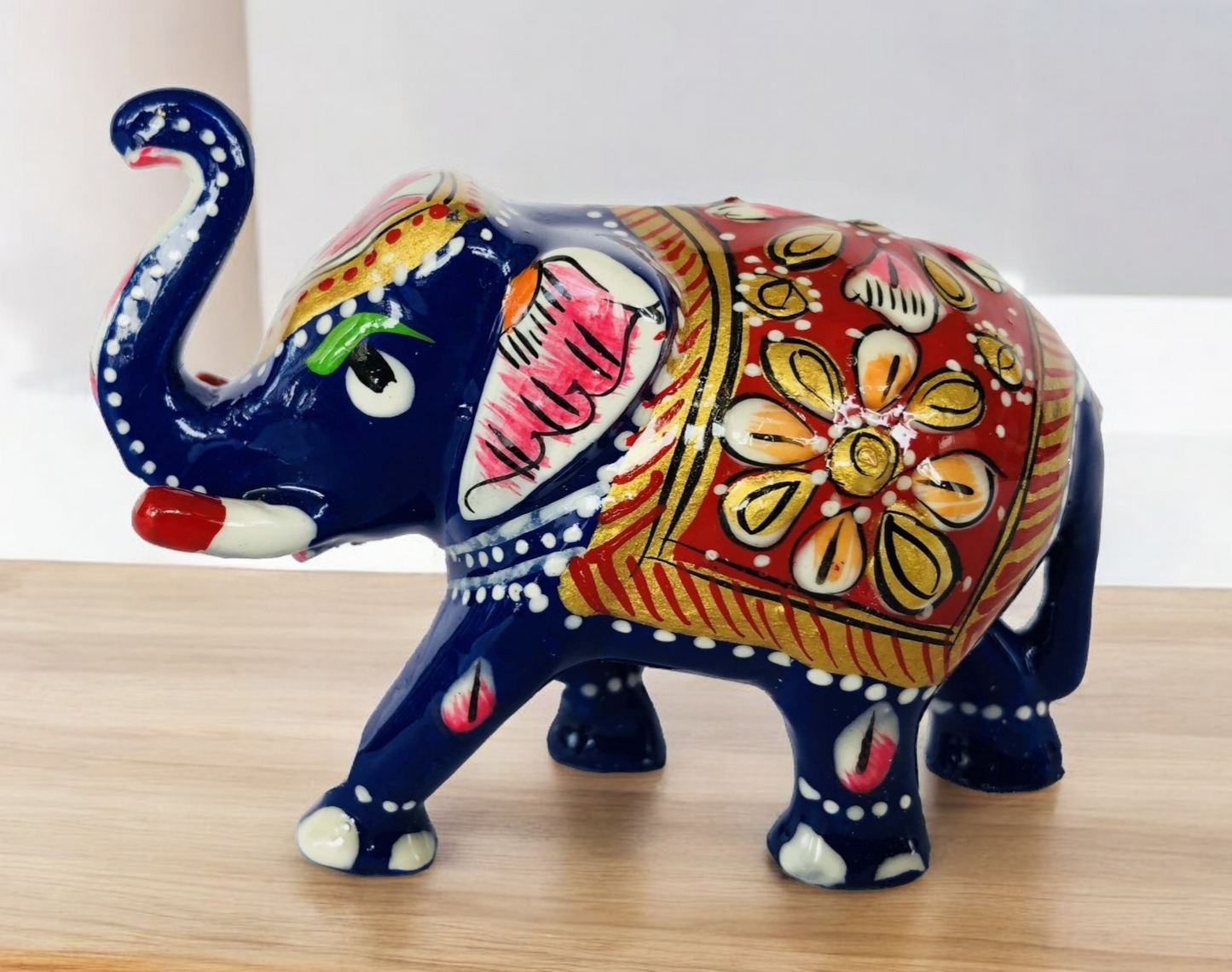 Elephant Trunkup Statue Appu Elephant Decor for Home Office Luck & Prosper