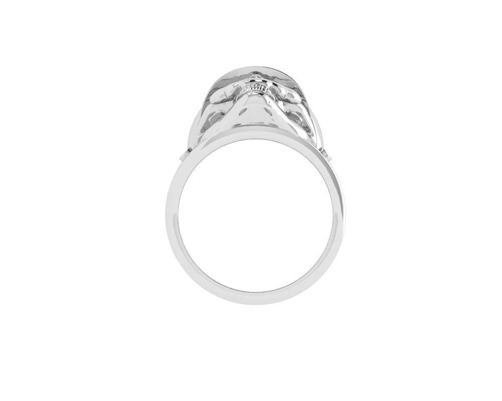 Silver Handmade Skull Biker Ring Gothic Plumbing Repairman Ring Men US5-15