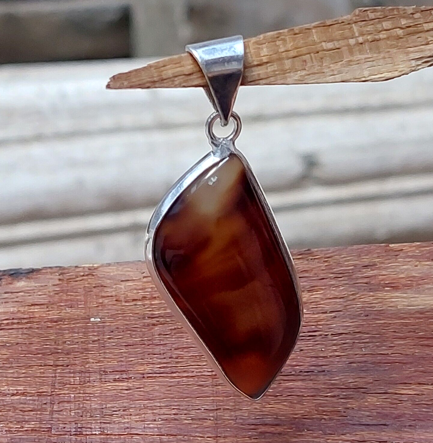Fancy Brown Agate 925 Sterling Silver Pendant Necklace Unique Anniversary Gifts