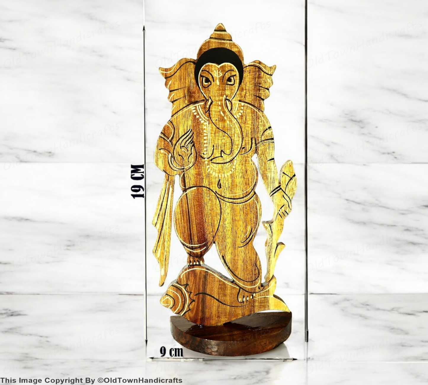 Wooden Ganesh Handicraft Showpiece Ganesha Hand Carved Table Decor Gift For Him