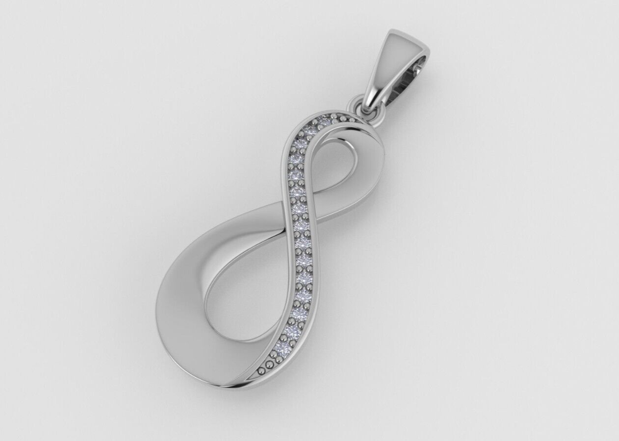 Silver Cross 8 Shape Pendant with CZ Diamonds Gift For Women Infinity Jewelry