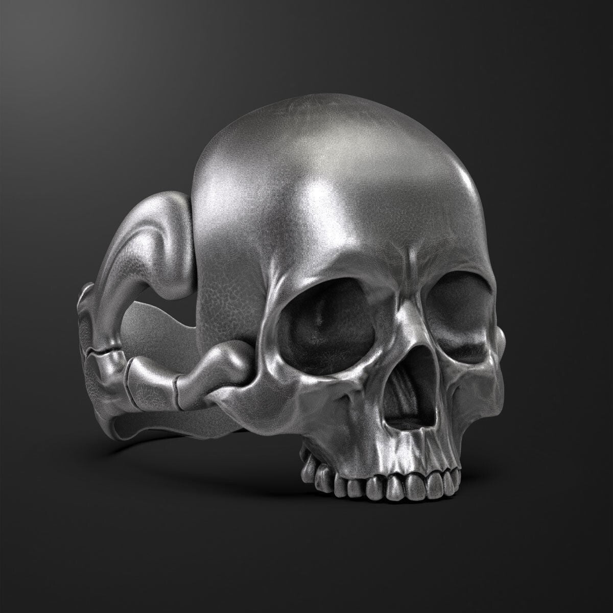 Silver Retro Men Skull Punk Biker Ring Wedding Skull Bone Skeleton Ring Us5~15