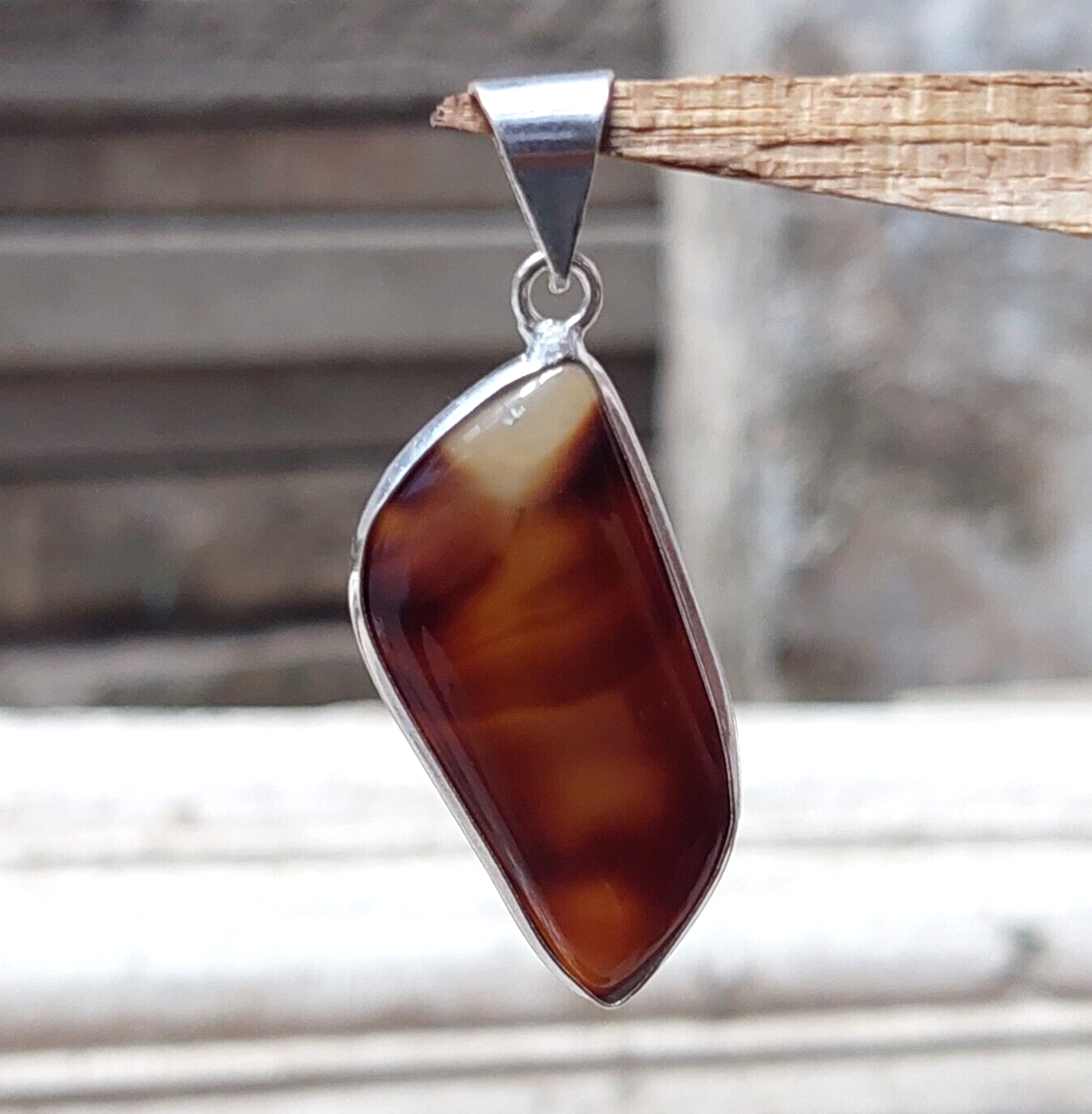 Fancy Brown Agate 925 Sterling Silver Pendant Necklace Unique Anniversary Gifts