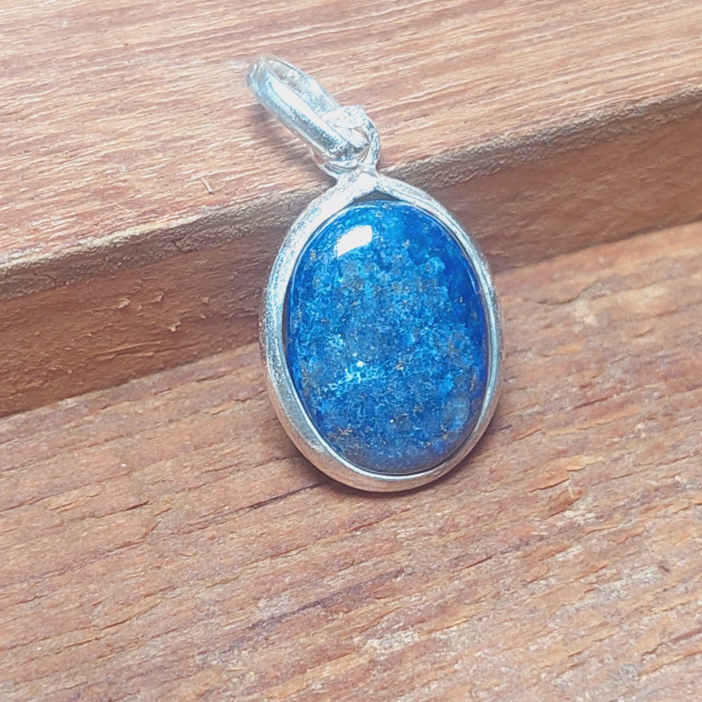 925 Sterling Silver Genuine Ovel Blue Lapis Lazlui Pendant Necklace Gift For Her