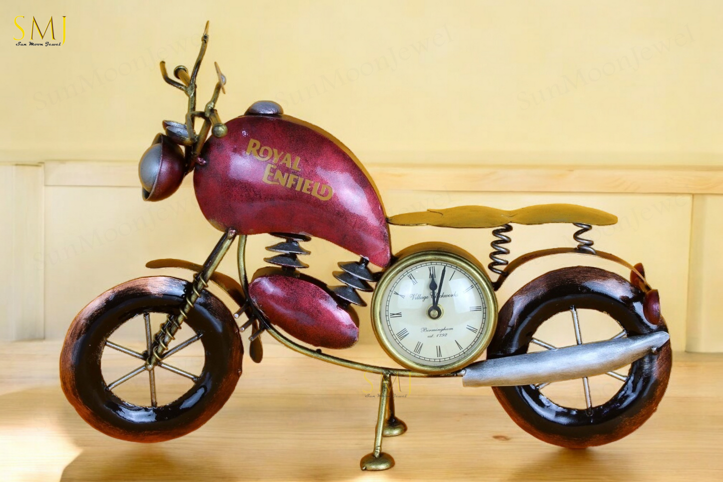 Bike Watch Bike Decor Table Antique Iron Bullet Clock for Home Decorationt Gift