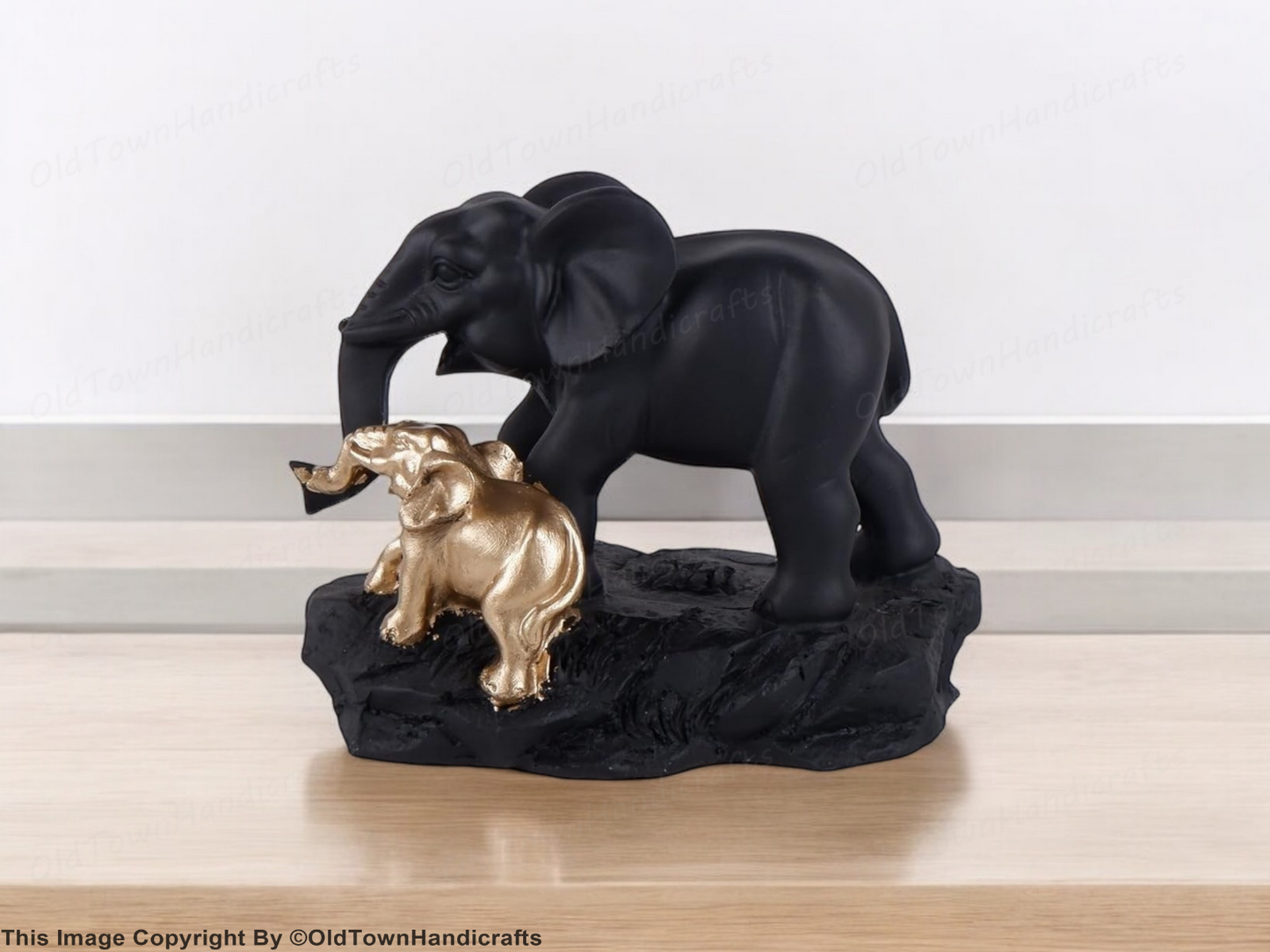 Elephant and Precious Calf Showpiece Guardian of Generations Elephant Home Decor