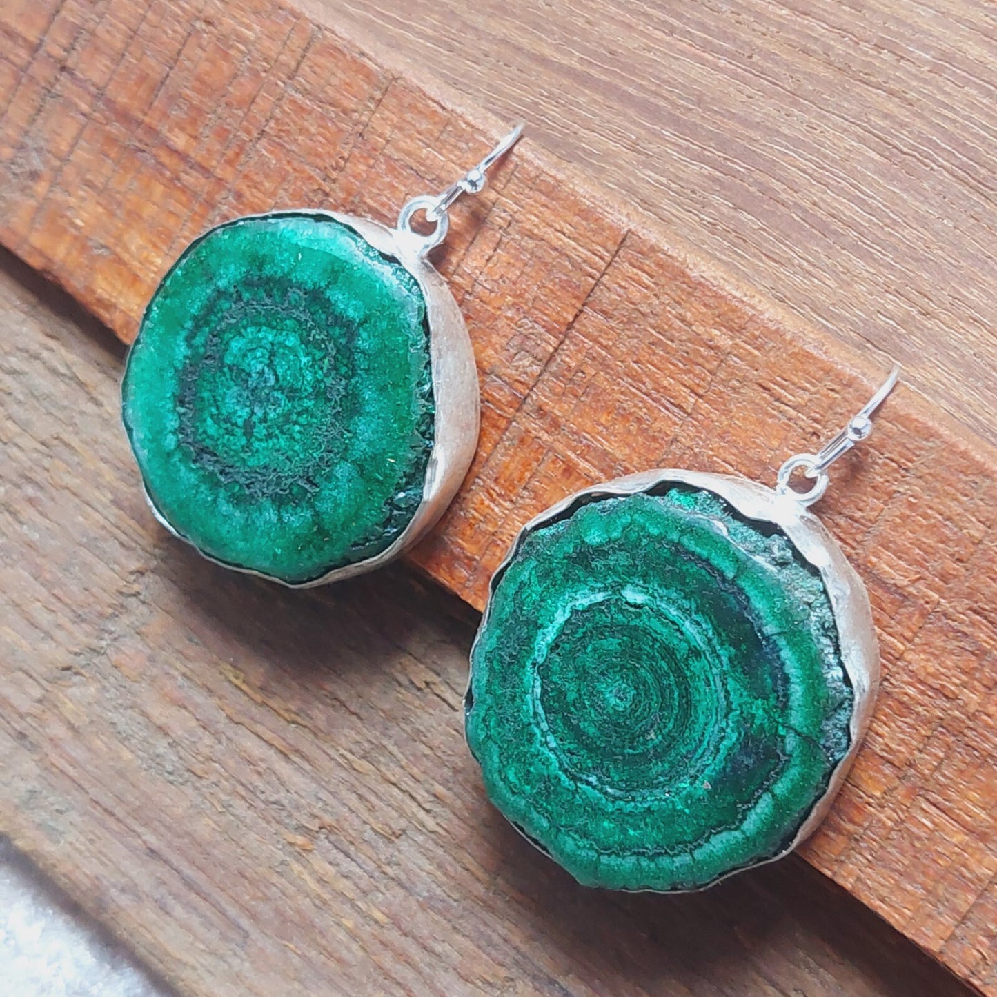 925 Sterling Silver Green Solar Quartz Handmade Earrings Solar Gemstone Earrings