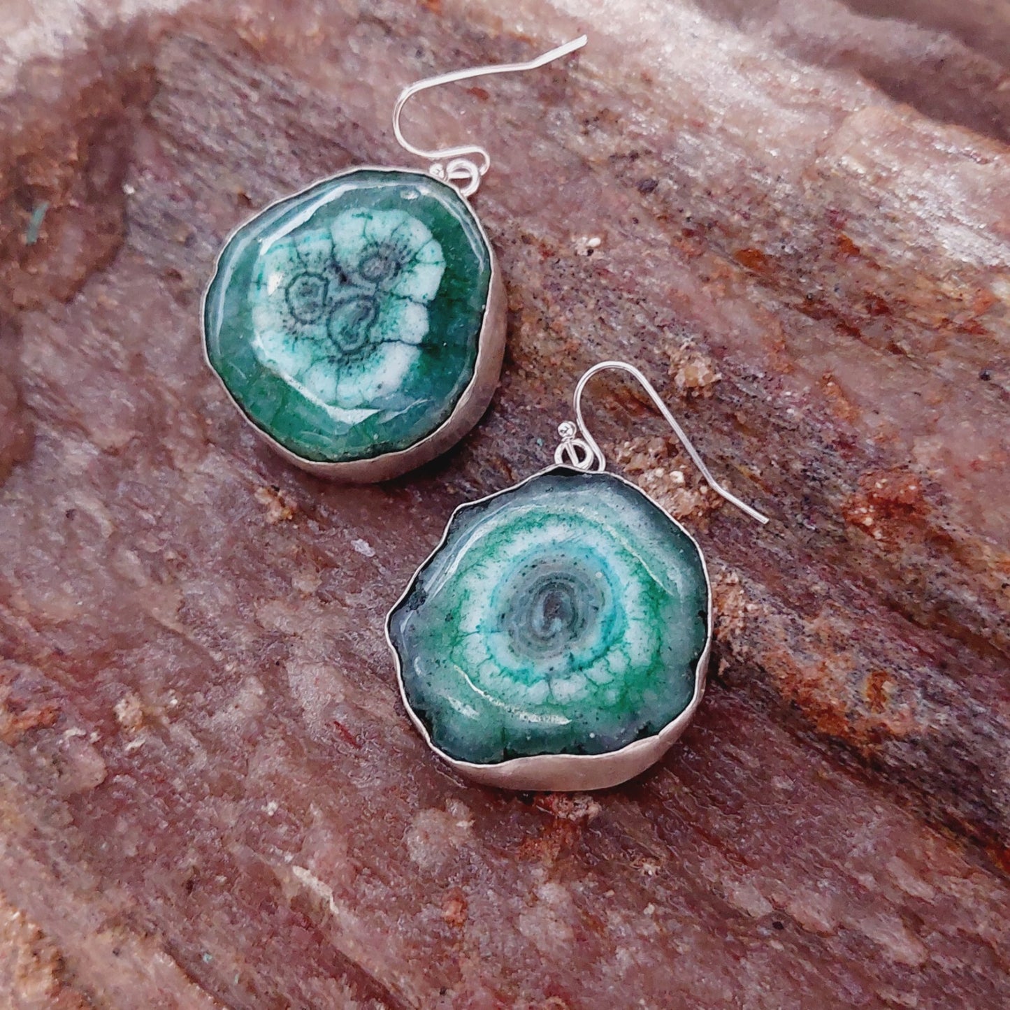 Green Solar Quartz 925 Sterling Silver Handmade Earrings Solar Gemstone Earrings