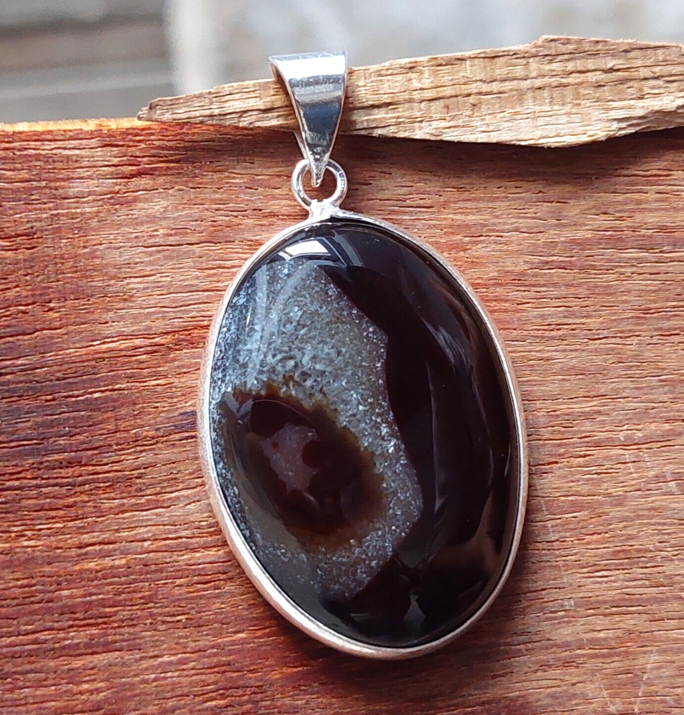 Beautiful Banded Agate Handmade 925 Sterling Silver Pendant,Jewelry Necklace