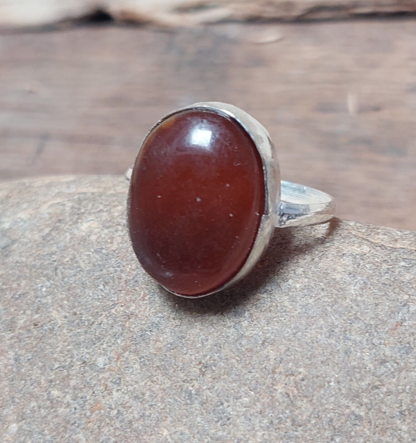 Brown agate Slice Ring,925 Sterling Silver Ring,Engagement Ring,Gift For Her