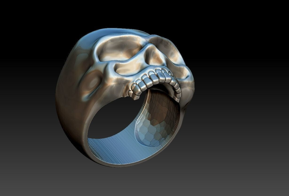 Keith Richards Skull Ring Silver Biker Rocker Gothic Men Women Gift Ring US5-15