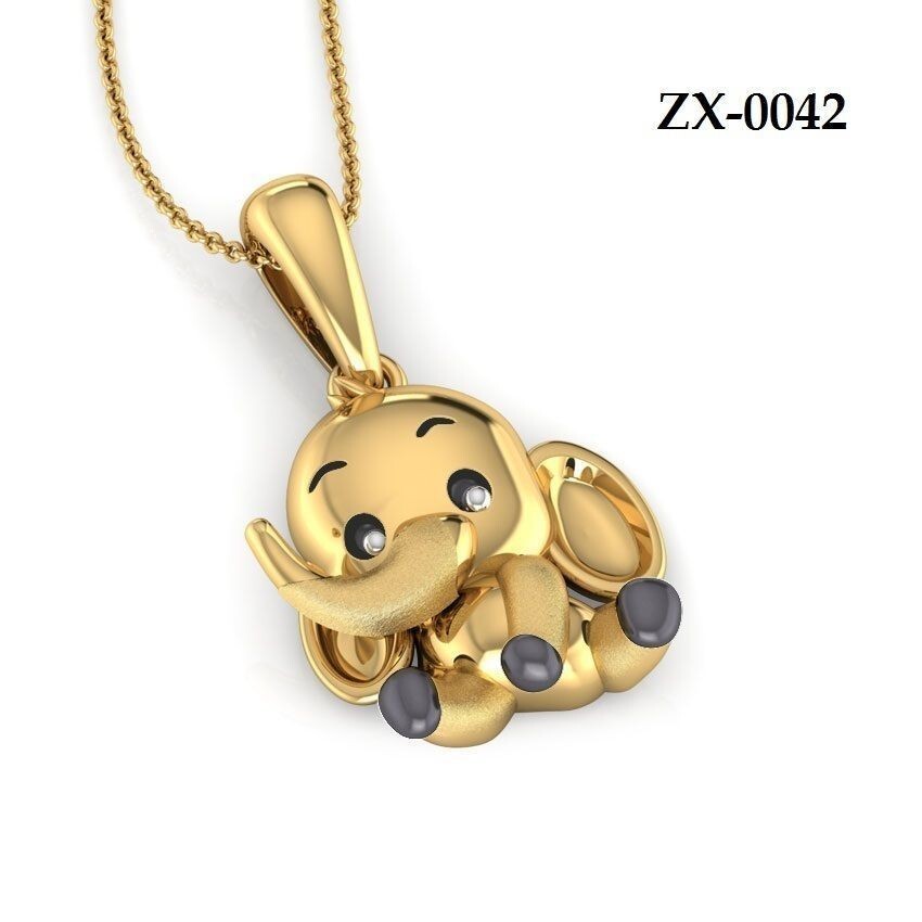 Brass Baby Elephant Pendant Baby Jewelry Gift Animal Charm Elephant Necklace