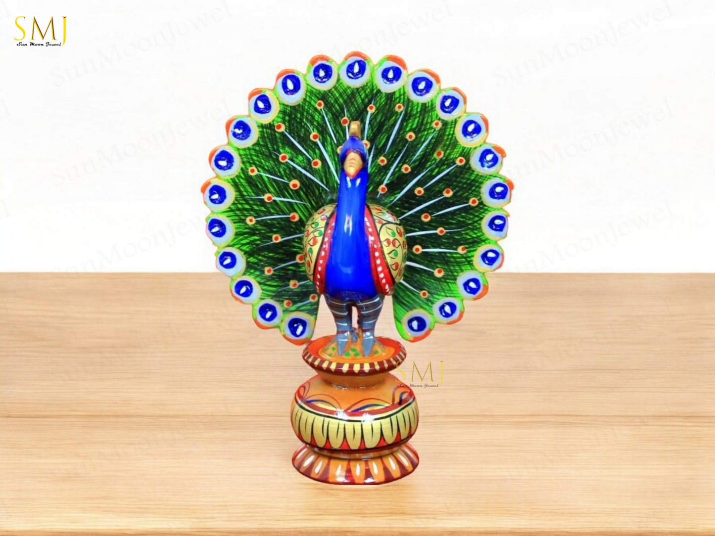 Peacock Hand Painted National Bird Peacock Statue Decoration Altar Peacock Gift