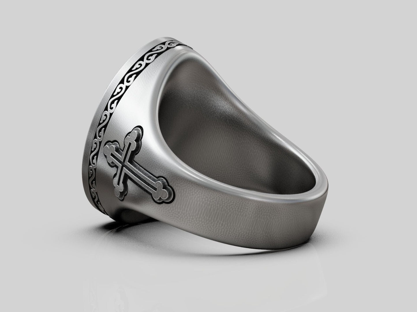 Saint Michael Archangel Ring Silver Signet Religious Ring Gift For Men US5~15