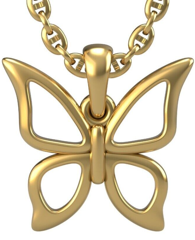 Butterfly Brass Pendant Necklace Authentic Flying Butterfly Charm Gift For Women