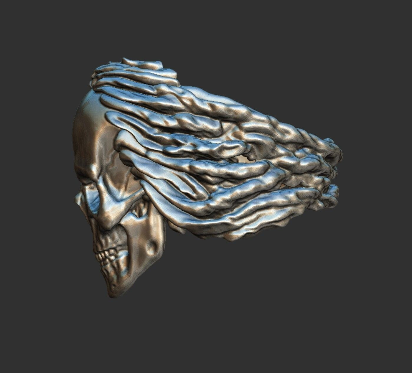 Silver Skull Biker Ring Bold Design US5~15 New Fashion Skull Wedding Ring Men
