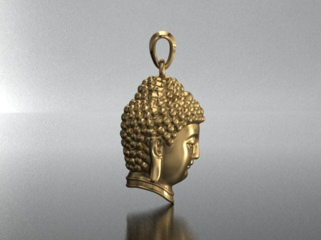 Buddha Head Brass Pendant Lucky Buddha Charm Religious Necklace For Men Family