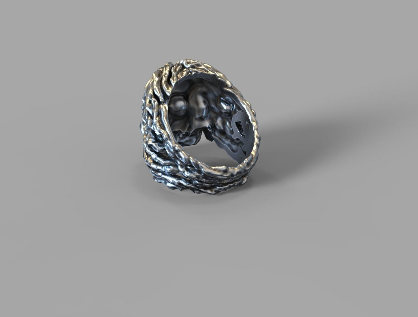 Silver Skull Biker Ring Bold Design US5~15 New Fashion Skull Wedding Ring Men
