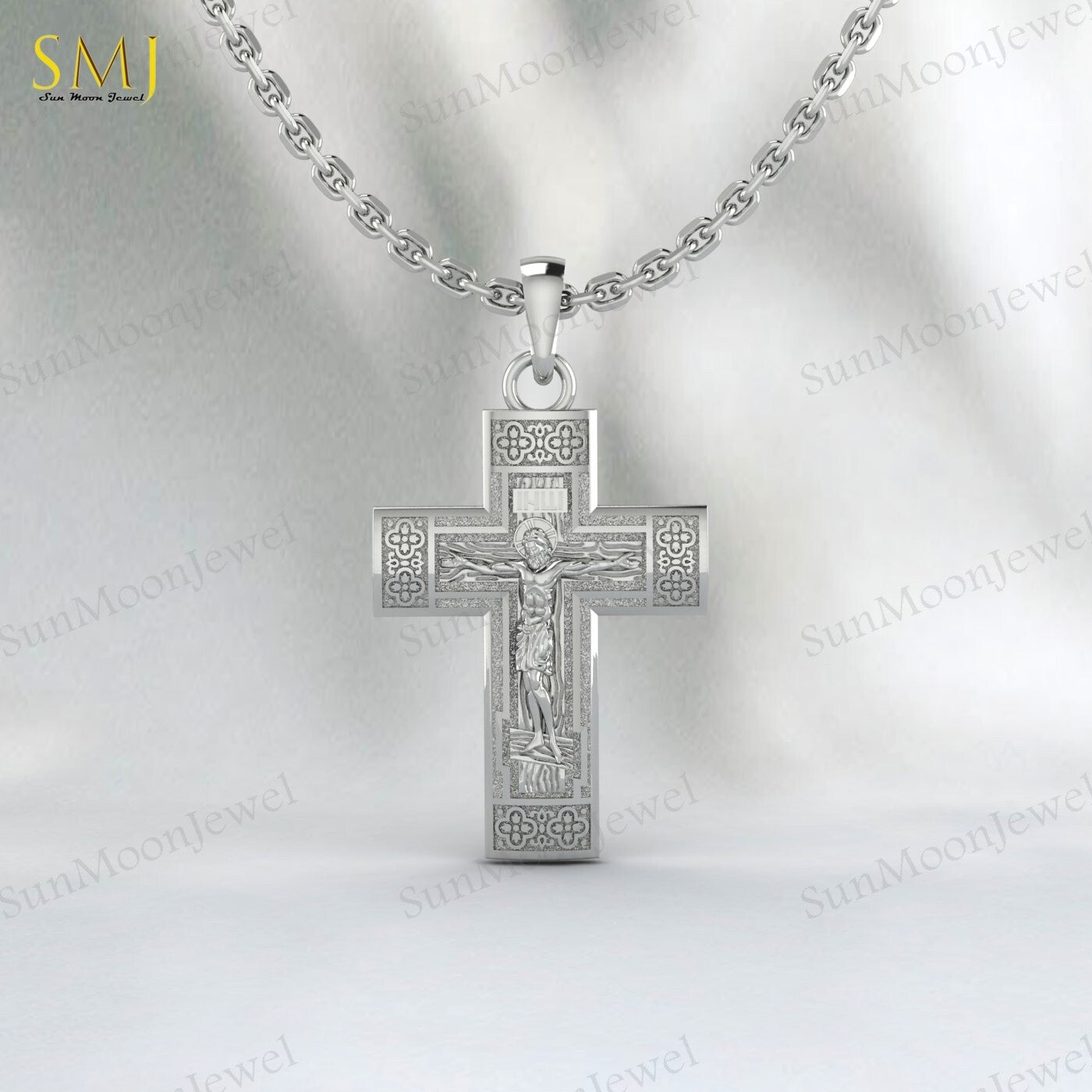 Jesus Ascension Necklace Christian Cross Religious Pendant 925 Silver Christmas