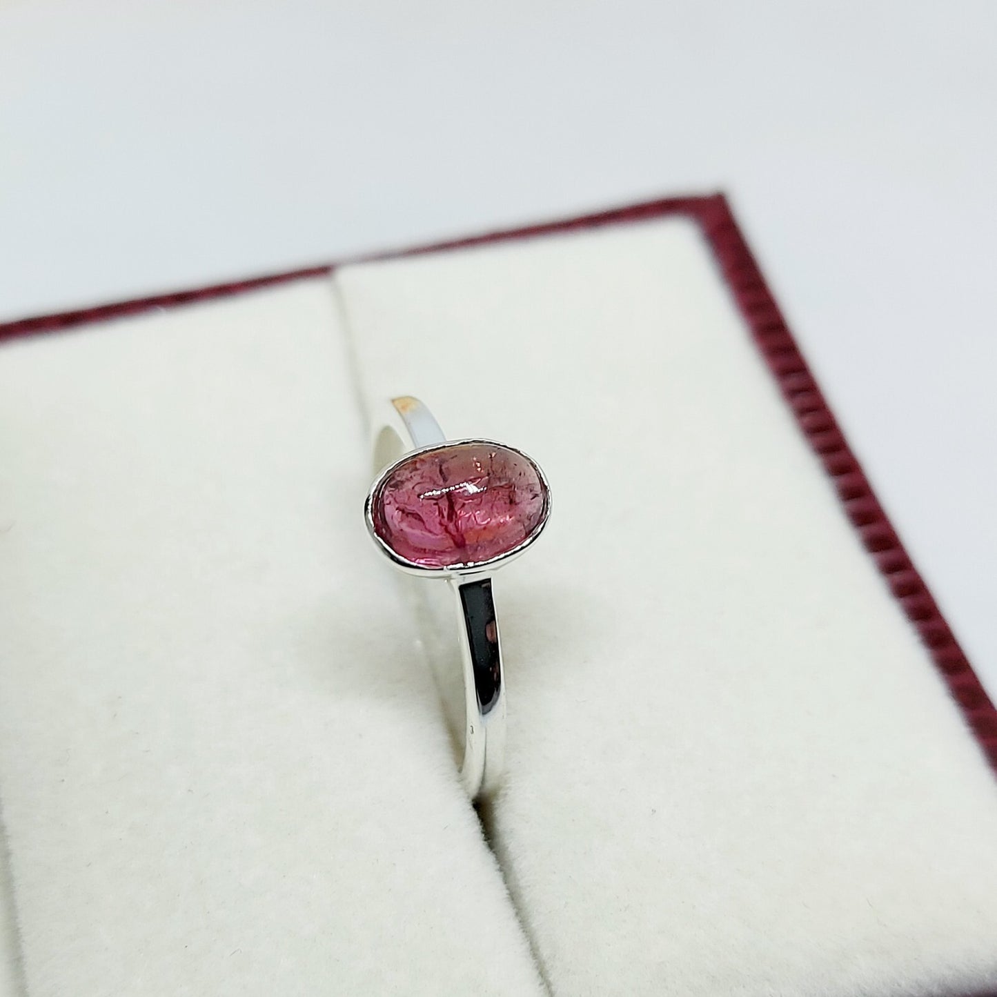 Pink Tourmaline Ring Oval Cut Handmade 925 Silver Gift Ring US5~15 Elegant Look