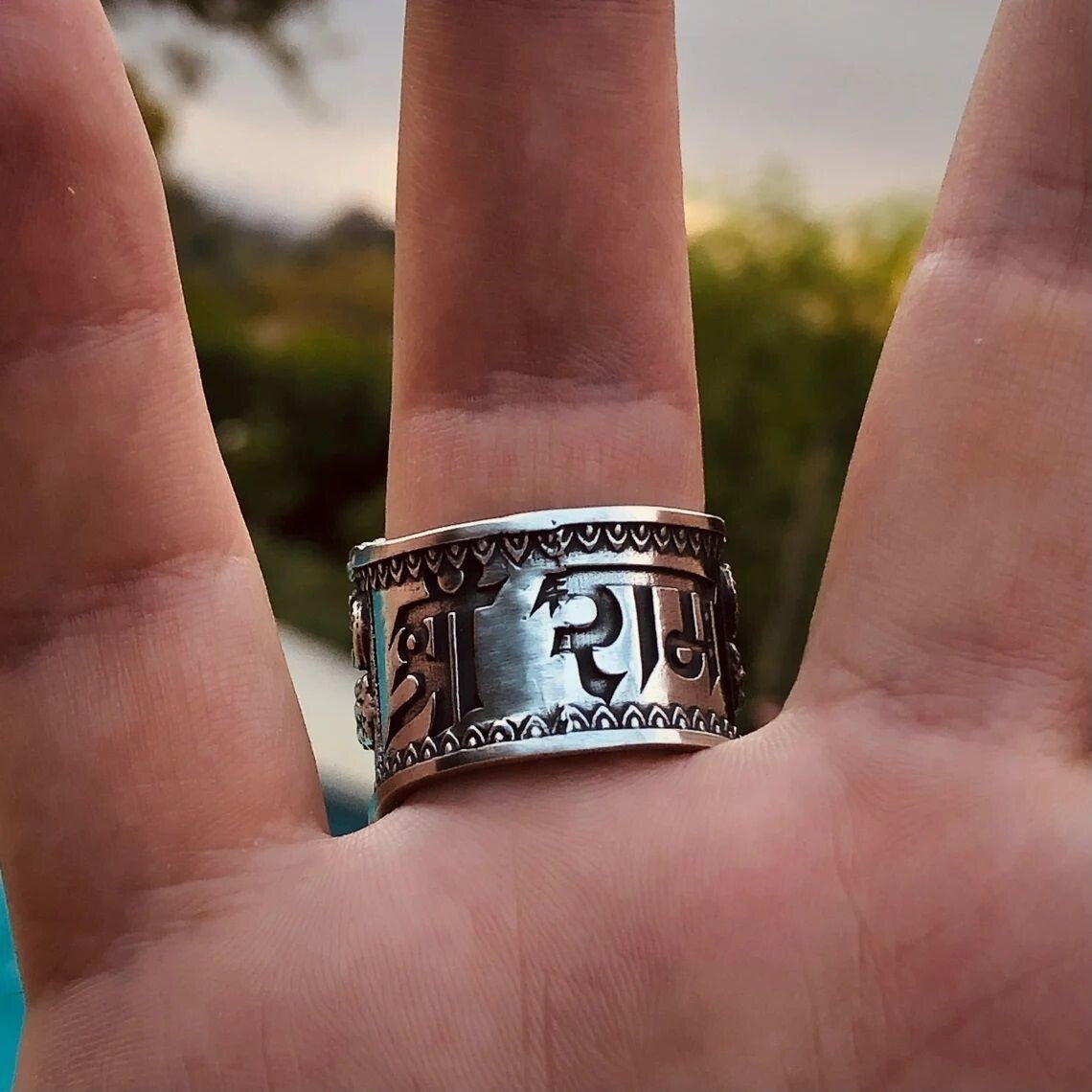 925 Sterling Silver Divine Hanuman Ring Monkey God Protector Hindu God US5~15