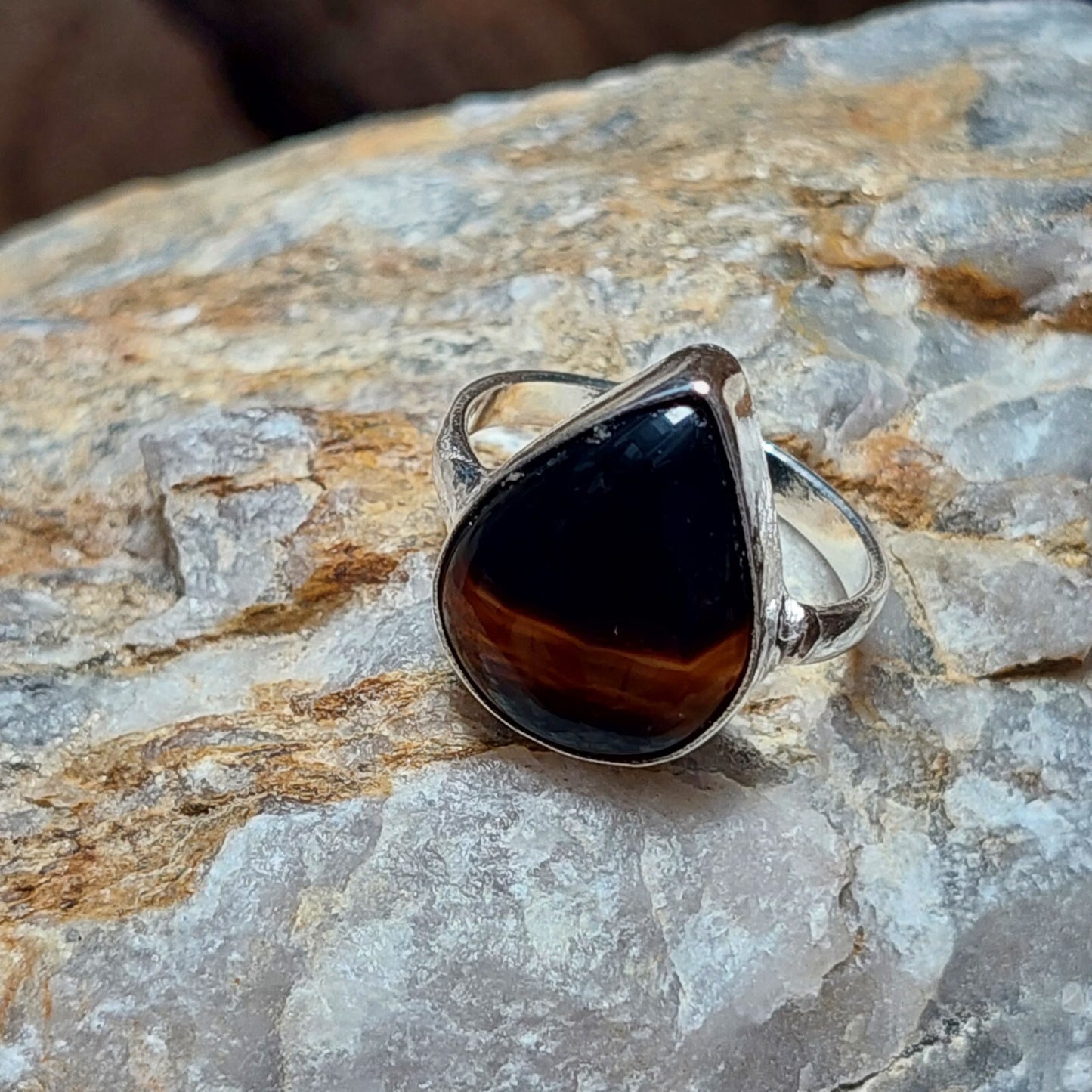Black Slice Agate Ring,925 Sterling Silver Black Slice Agate Fashion Jewelry