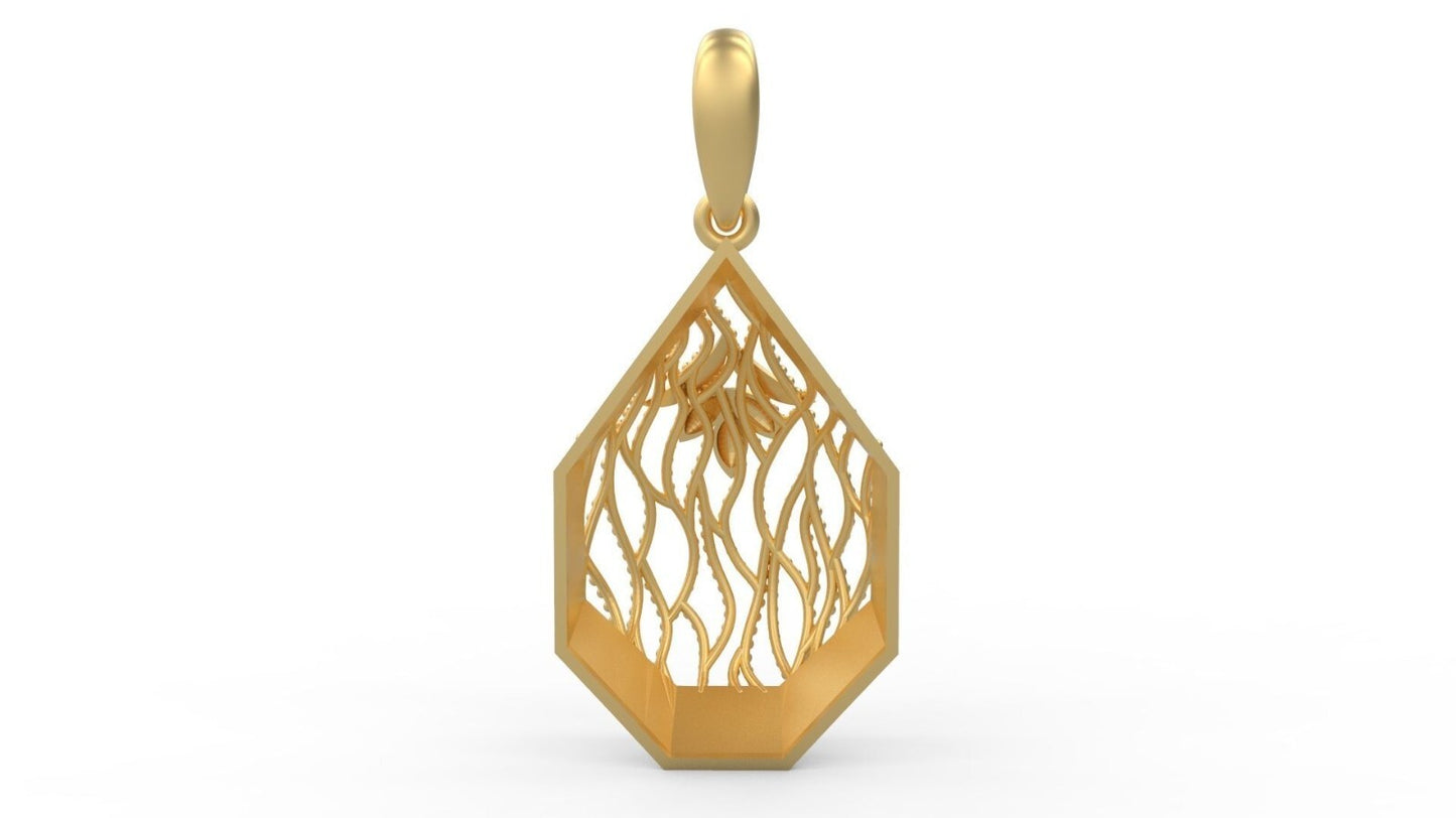 Brass Flower Yoga Pendant Necklace Clover Charm Lucky Pendant Gift For Mom