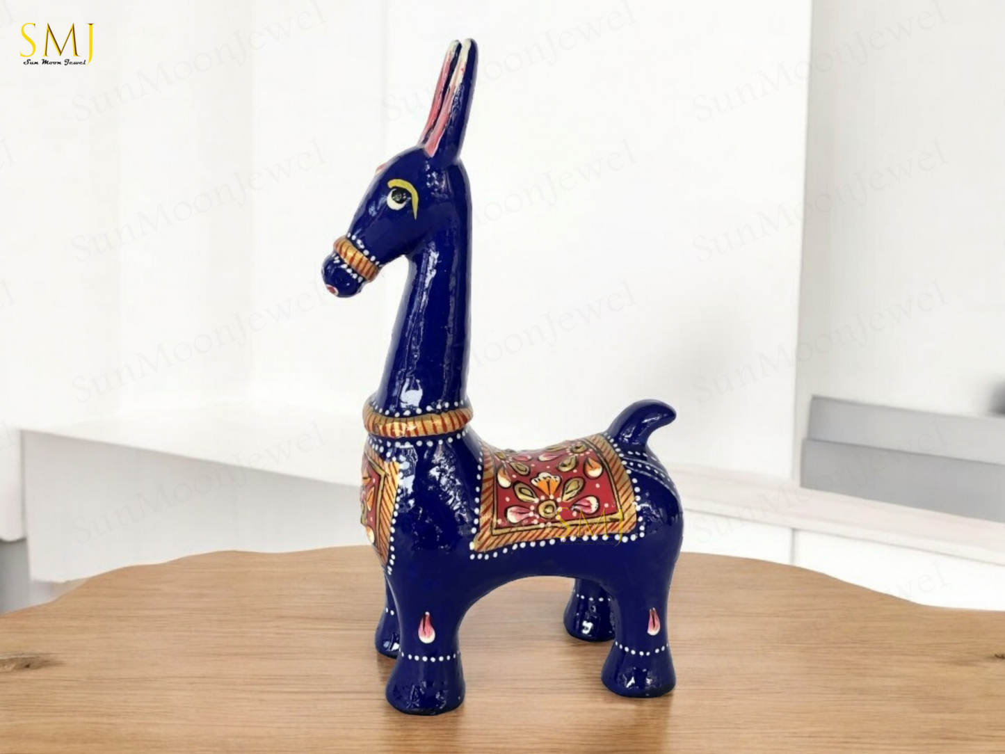 Rajasthani Meenakari Bankura Horse Statue Handcrafted Metal Decor Piece