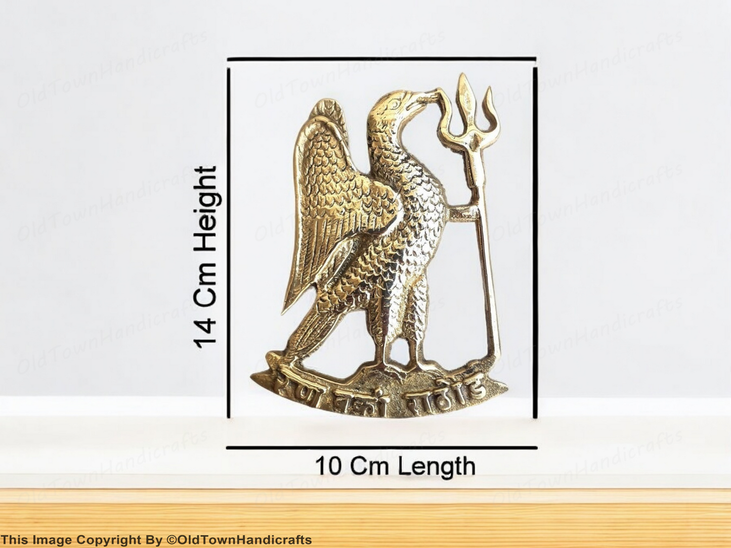 Brass Ran Banka Rathore Eagle Holding Trishul Wall Hanging Decor