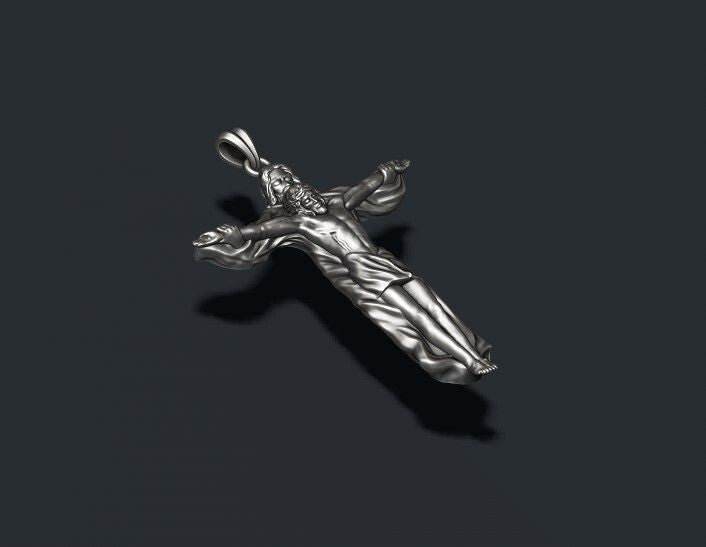 Silver Jesus With Holy Cross Pendant Jesus Necklace Wedding Gift For Men Women