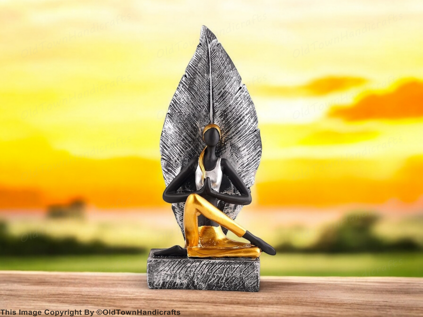 Antique Lady Yoga Poses Showpiece for Home Decor Office Garden Polyresin Statue