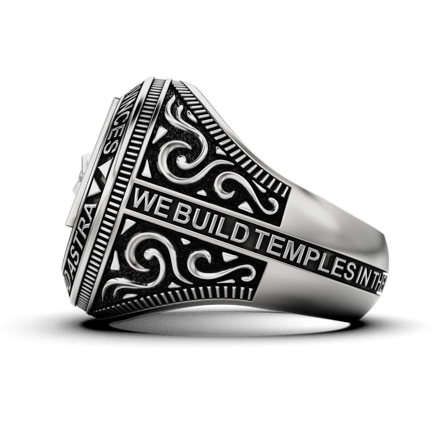 Masonic Freemason Third Eye 925 Sterling Silver Men's Biker Ring US7-15 Gift Men
