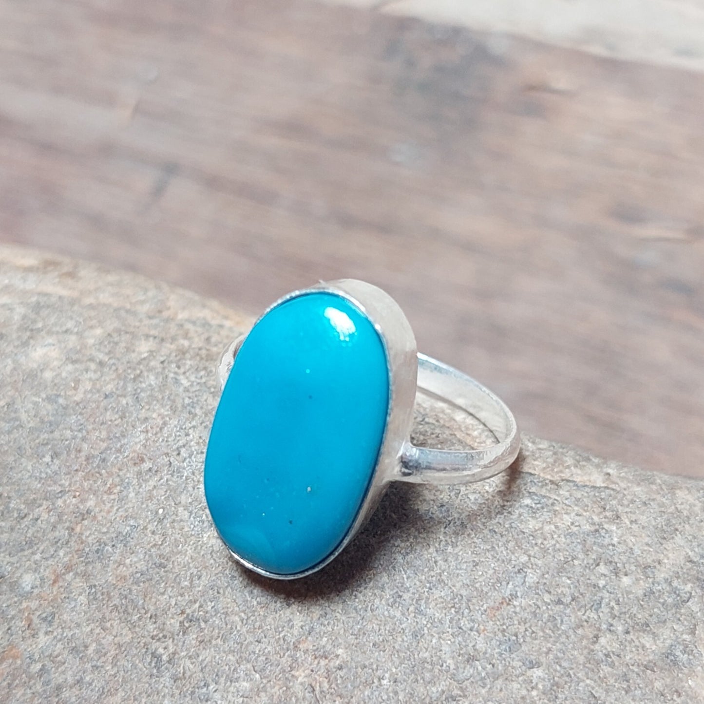 Sleeping Beauty Turquoise Handmade Ring 925 Starling Silver Jewelry For Mom