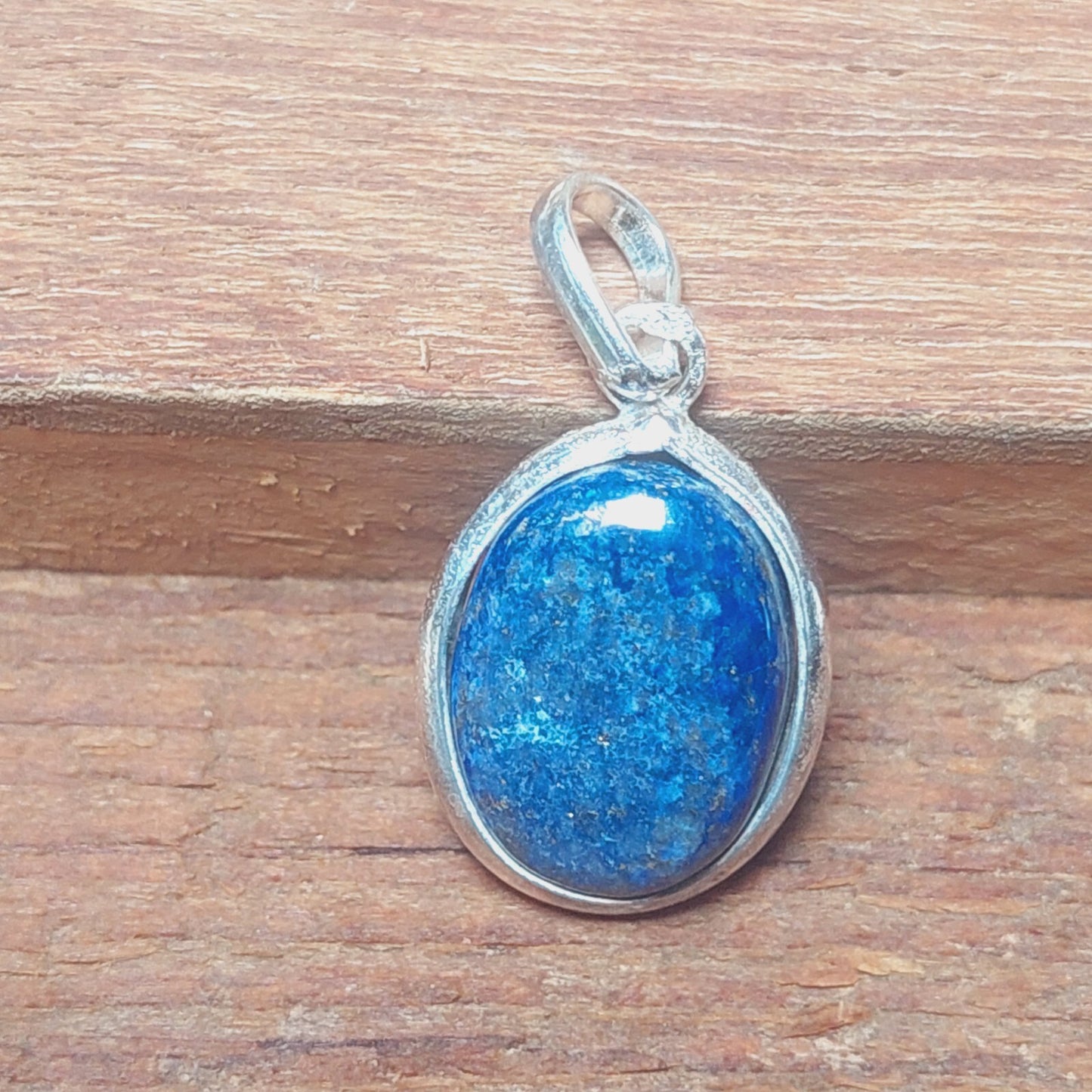 925 Sterling Silver Genuine Ovel Blue Lapis Lazlui Pendant Necklace Gift For Her
