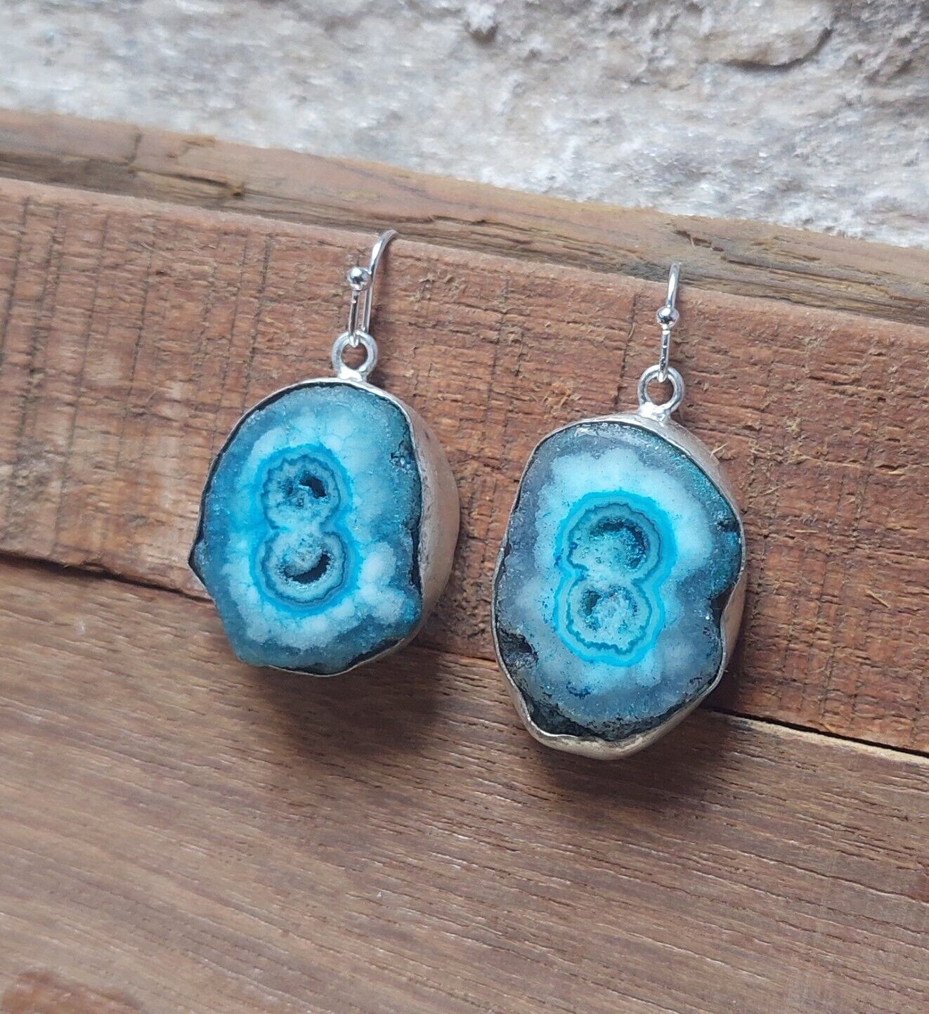 Blue Solar Quartz Gemstone Handmade 925Sterling Silver Jewelry Earring For Women