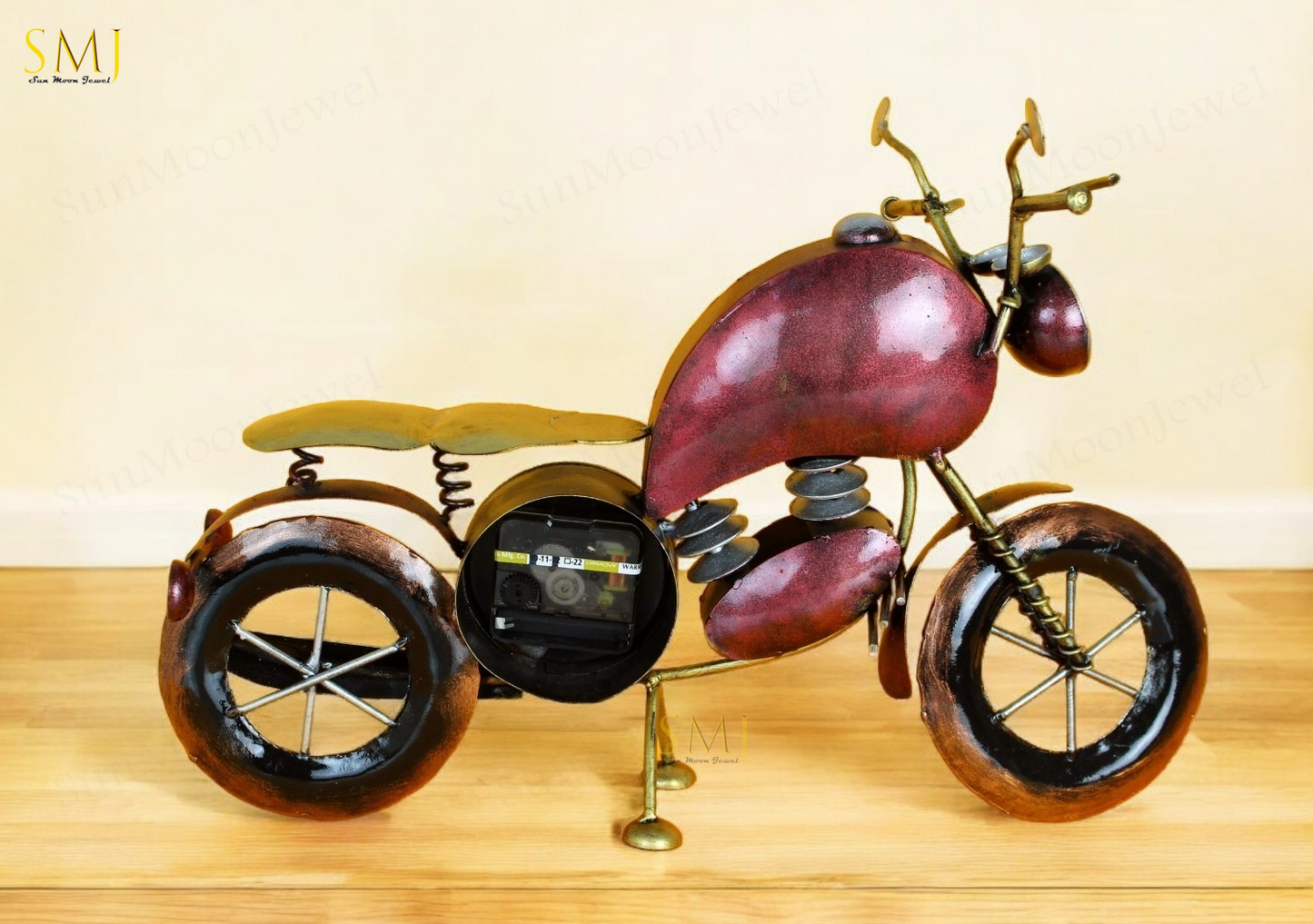 Bike Watch Bike Decor Table Antique Iron Bullet Clock for Home Decorationt Gift