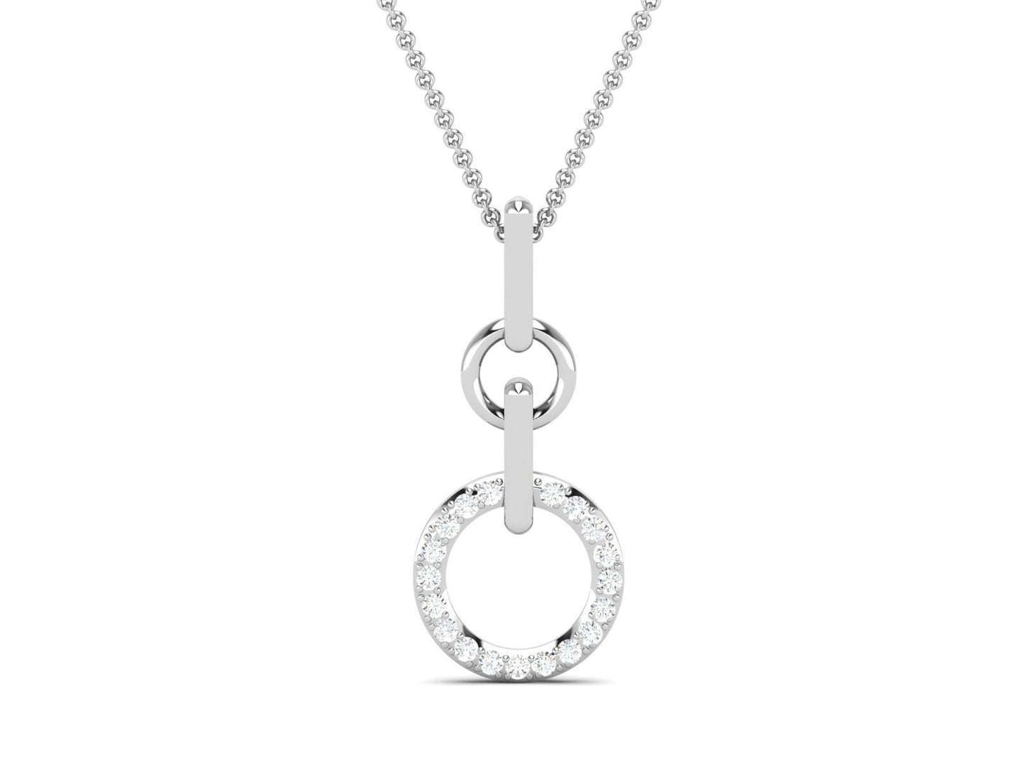 925 Sterling Silver Moissanite Circle Halo Pendant Necklace Round Cut Jewelry