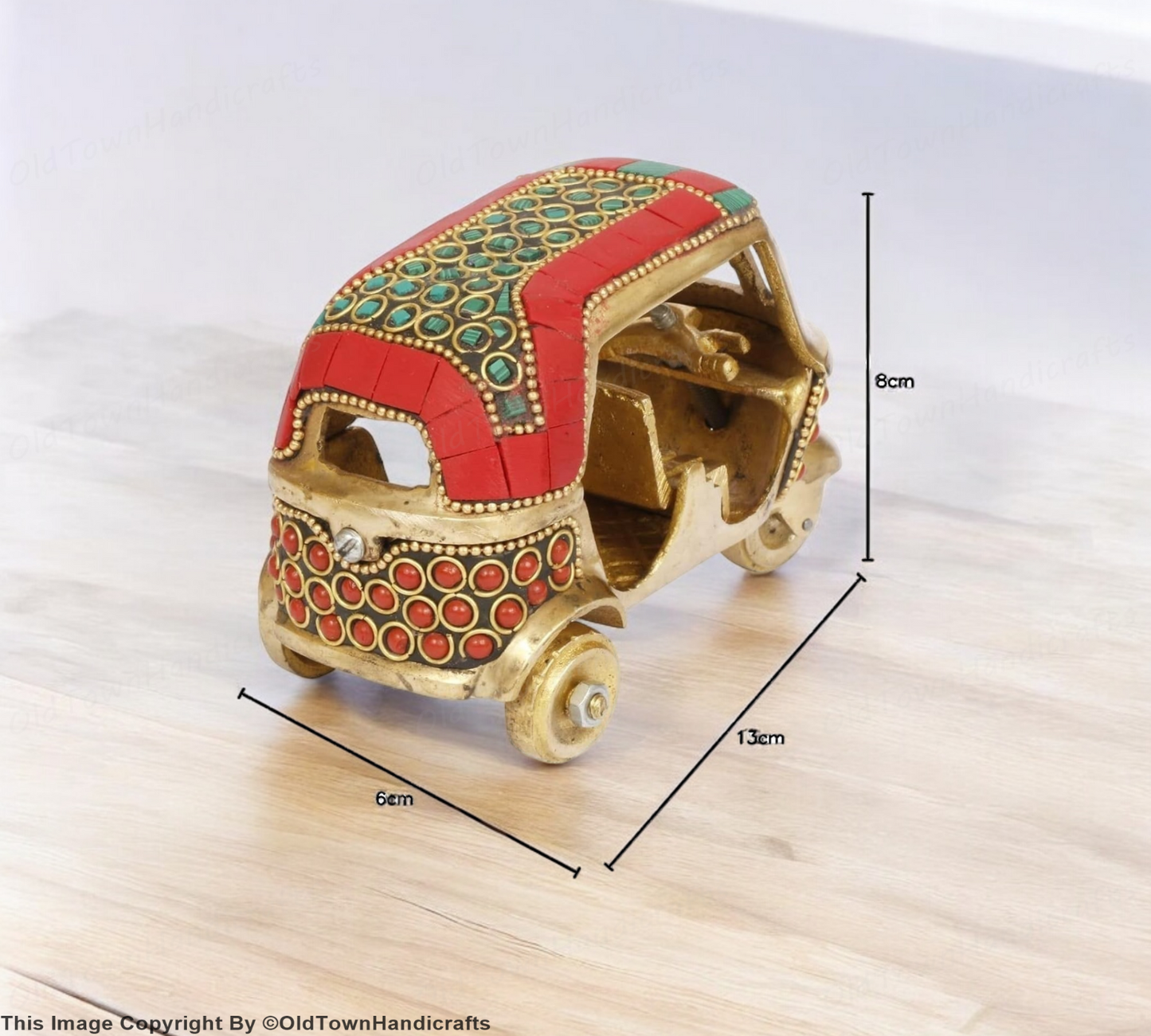 Brass Auto Rickshaw Showpiece Indian Handicraft Home Decor Gift Item