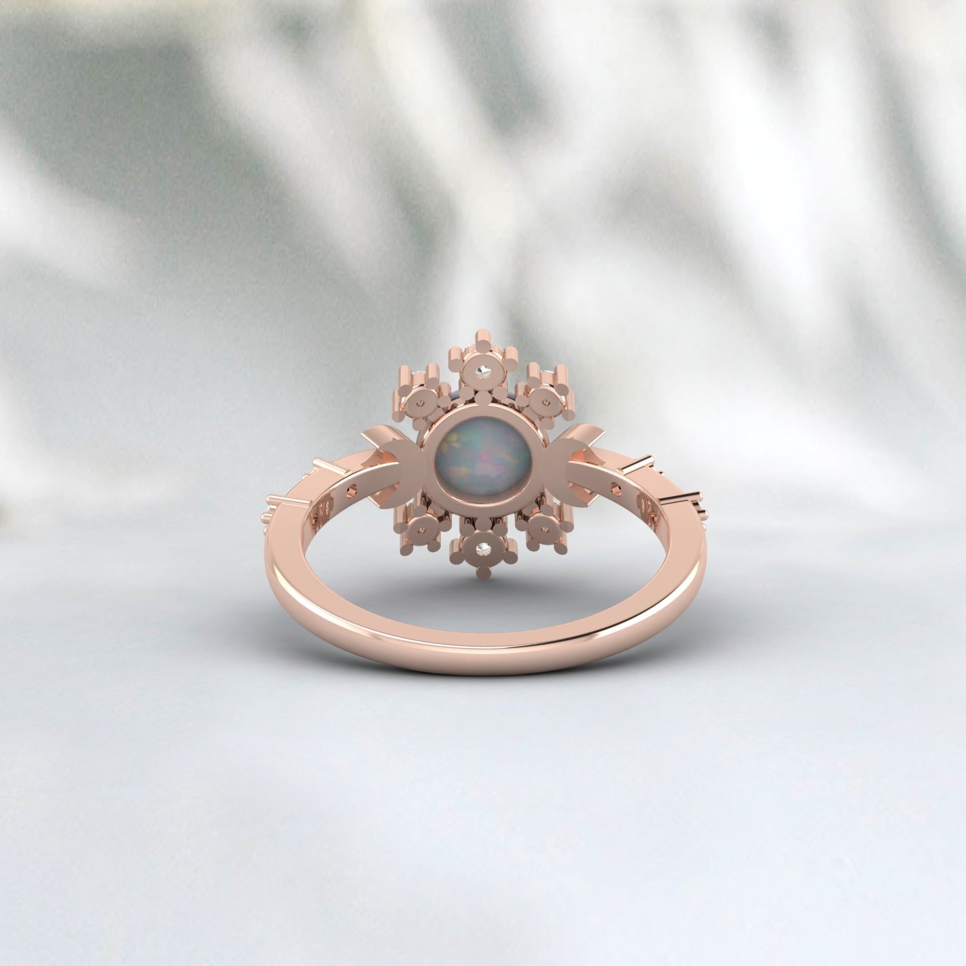 Natural Opal Engagement Ring 925 Sterling Silver Fire Opal Ring Gift For Her
