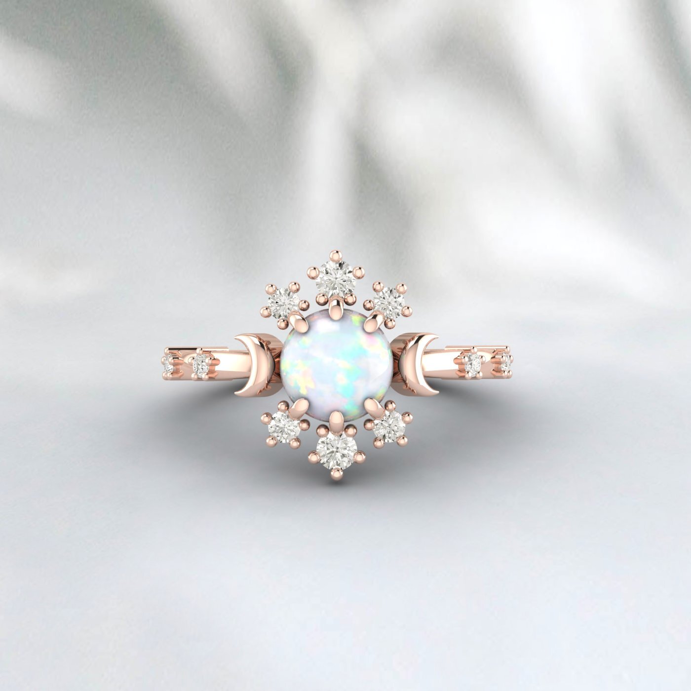 Natural Opal Engagement Ring 925 Sterling Silver Fire Opal Ring Gift For Her