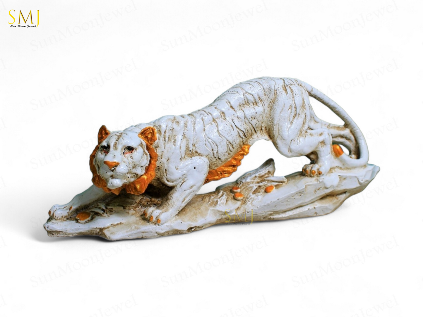 Resin Hunting Lion Statue Lion Realistic Concrete Finish Lion Home Decor Gift