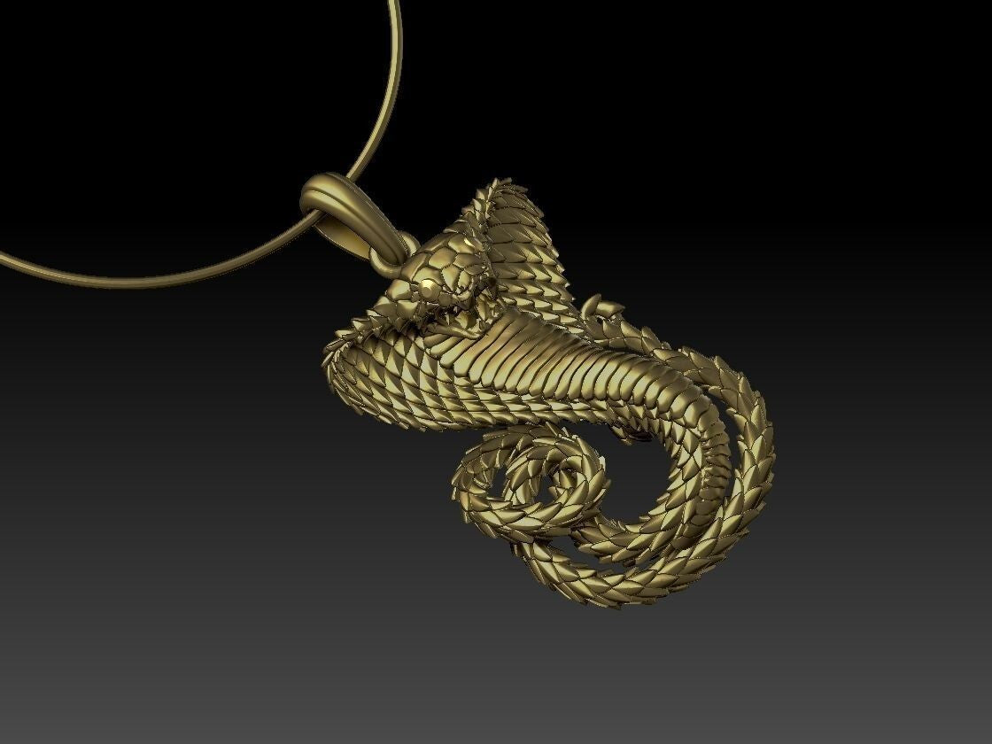 Cobra Brass Pendant Snake Brass Necklace Serpent Jewelry Gift Cobra Necklace