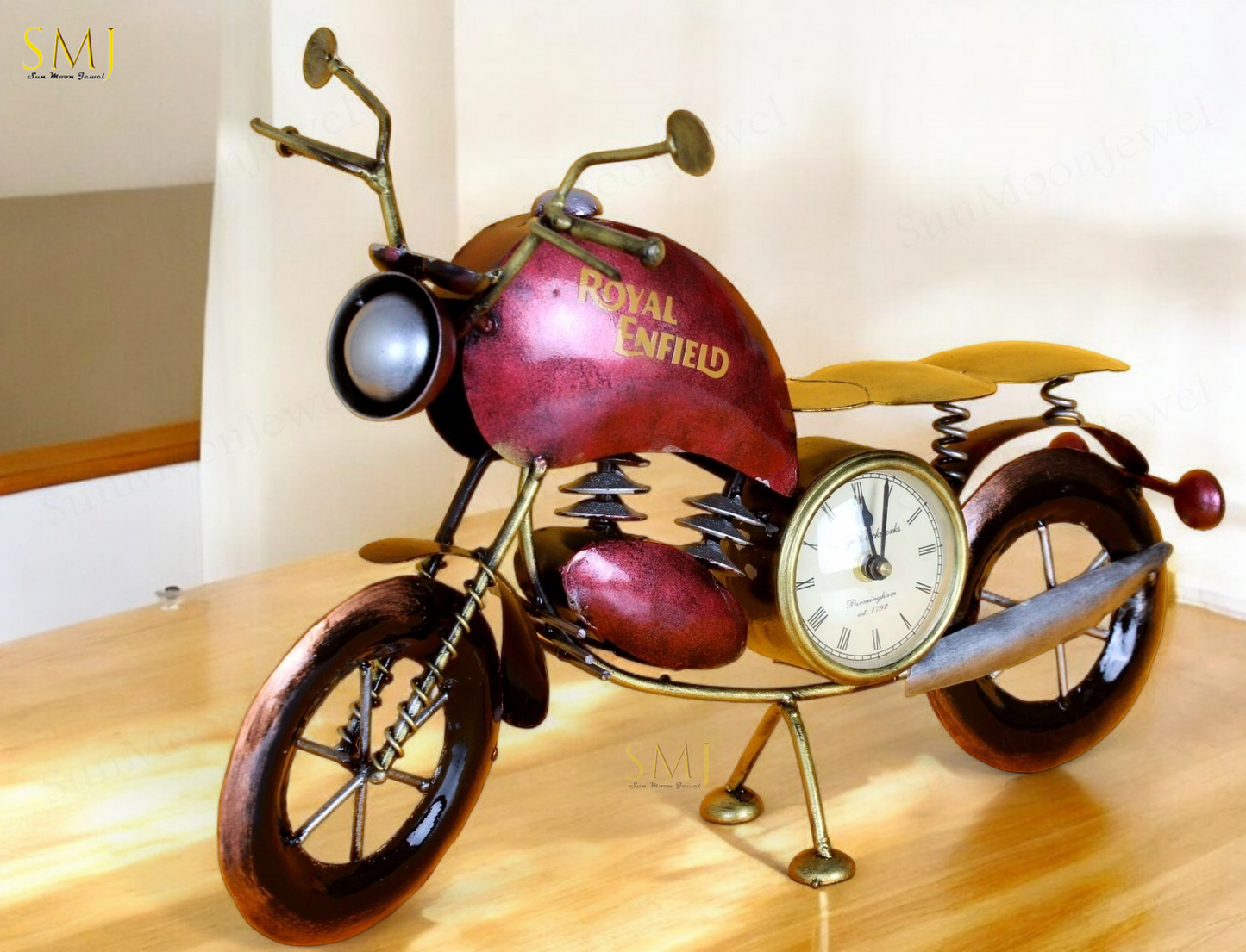 Bike Watch Bike Decor Table Antique Iron Bullet Clock for Home Decorationt Gift