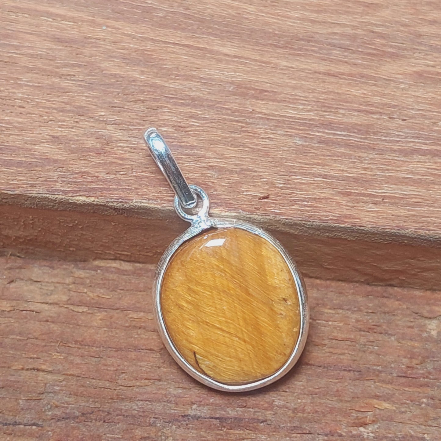 925 Sterling Silver Genuine Round Tiger Eye Pendant Necklace Gift For Her