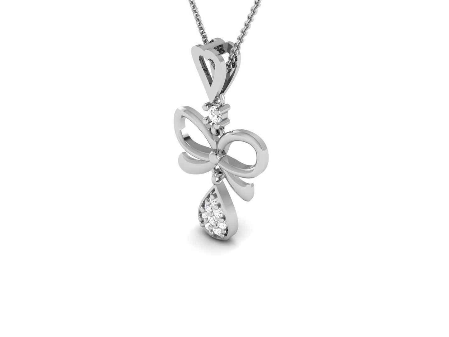 Silver Face Pendant Love Necklace CZ Design For Women Valentine Day Jewelry Gift